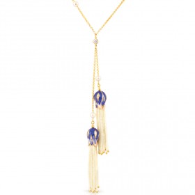 Saraya - Royal Garden Blue Tulip Necklace	