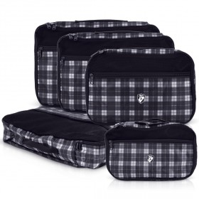 Heys - Exotic 5pc Packing Cube Set - Silver Plaid