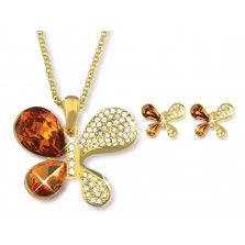 Fervor Butterfly Pendant and Matching  Earrings