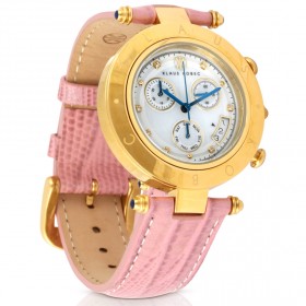 ساعة كلاوس كوبيك بالجلد الوردي الطبيعي