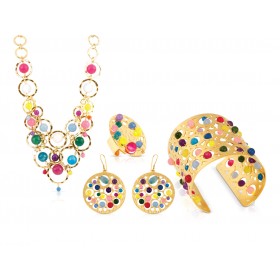 Tash - Multicolored Agath Stones Set