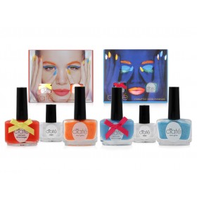 مجموعة طلاء الأظافر الأزرق والبرتقالي من سياتيه