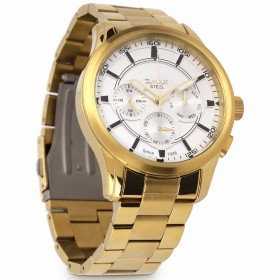 أوماكس – ساعة ستانلس ستيل ذهبية اللون