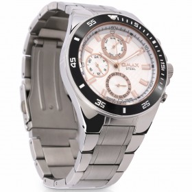 أوماكس – ساعة ستانلس ستيل مع عقارب ذهبية اللون