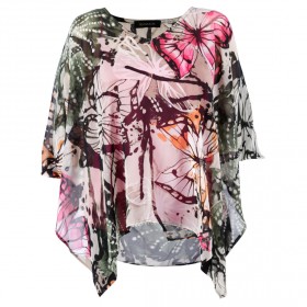 Silvia Mori - 2 Pieces Fushia Printed Blouse