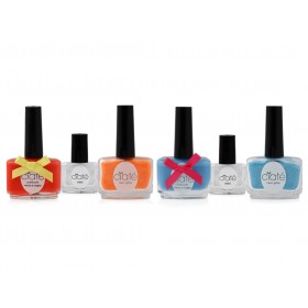 مجموعة طلاء الأظافر الأزرق والبرتقالي من سياتيه