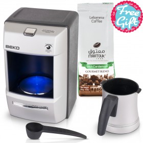 آلة تحضير القهوة التركية مع 250 غ من القهوة التركية مجاناً – لون فضي