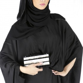 Amishi - Hazel Black & White Clutch