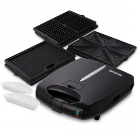 آردي - شواية مع 3 ألواح شوي قابلة للتبديل – أسود