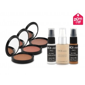 مجموعة كريم أساس ألترا من فيس أتولييه باللون العاجي + مجموعة بودرة الخدود