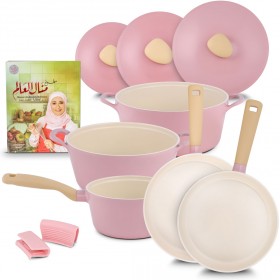 طقم ريترو الوردي من منال العالم