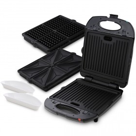 آردي - شواية مع 3 ألواح شوي قابلة للتبديل – أسود