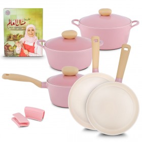 طقم ريترو الوردي من منال العالم